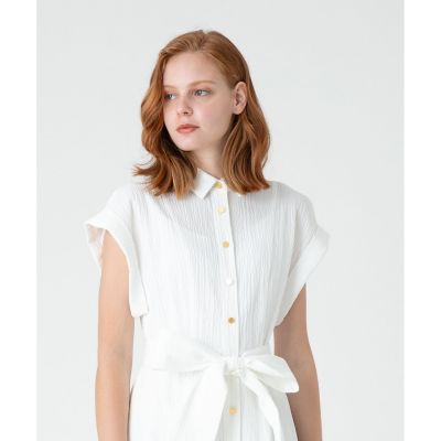 LOULOU WILLOUGHBY】リップルシャツワンピース