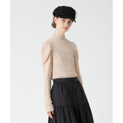 LOULOU WILLOUGHBY シュリンクレースプルオーバー ピンクベージュ LOULOU WILLOUGHBY シュリンクレースプルオーバー ピンク