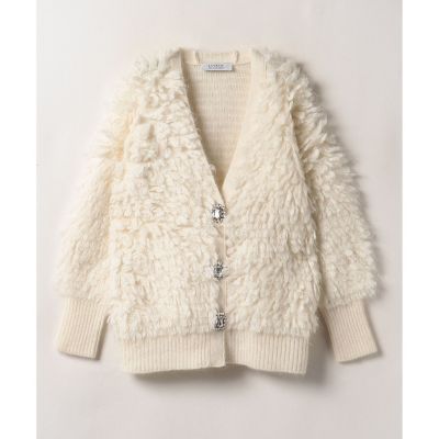 LOULOU WILLOUGHBY バイカラーコンパクトカーディガン ベージュ LOULOU WILLOUGHBY カーディガン 「LOULOU WILLOUGHBY」バイ