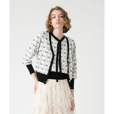 ＜allureville (Women)＞【ＬＯＵＬＯＵ　ＷＩＬＬＯＵＧＨＢＹ】モノグラムカーディガン