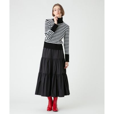 LOULOU WILLOUGHBY】フェザーリブボーダー