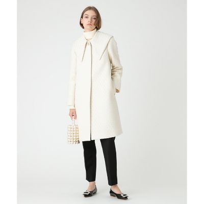 LOULOU WILLOUGHBY サークルジャガード コート 2 オフホワイト LOULOU WILLOUGHBY】サークルジャガード コート