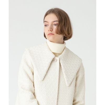 LOULOU WILLOUGHBY サークルジャガード コート 2 オフホワイト LOULOU WILLOUGHBY】サークルジャガード コート