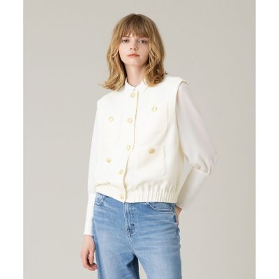 タグ付☆LOULOU WILLOUGHBY ブライトリングツイードジレ 金ボタン LOULOU WILLOUGHBY】ブライトリングツイードジレ