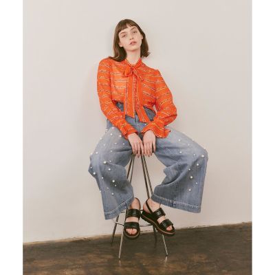 値下げ 美品【LOULOU WILLOUGHBY】SOLOデニムバギーパンツ LOULOU WILLOUGHBY】SOLOデニムバギーパンツ | ルルウィルビー