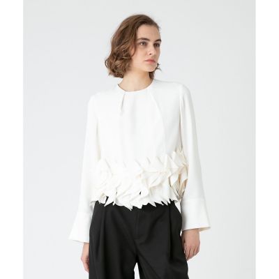 LOULOU WILLOUGHBY】ラッフルコサージュブラウス