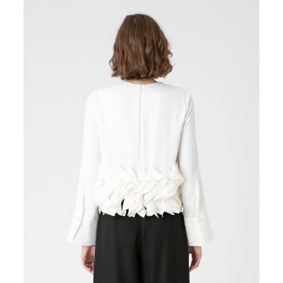 LOULOU WILLOUGHBY】ラッフルコサージュブラウス