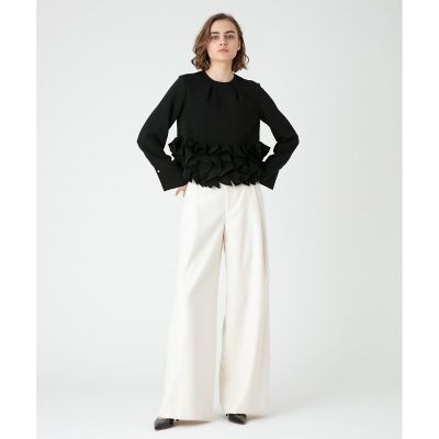 LOULOU WILLOUGHBY】ラッフルコサージュブラウス