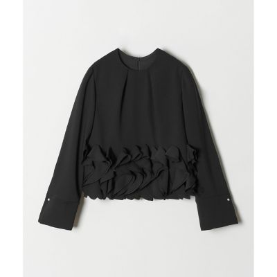 ルルウィルビー　ラッフルコサージュブラウス　ブラック　アルアバイル LOULOU WILLOUGHBY】ラッフルコサージュブラウス