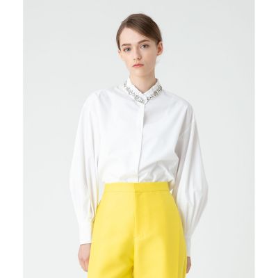 【ＬＯＵＬＯＵ　ＷＩＬＬＯＵＧＨＢＹ】ビジュースタンドフリルシャツ