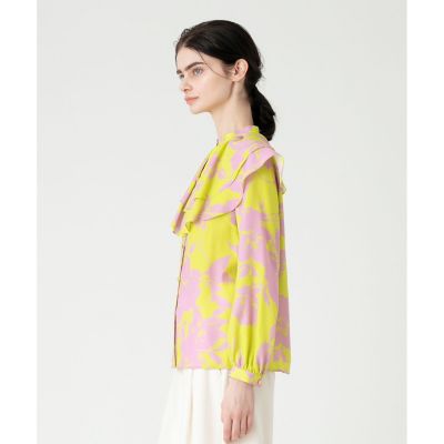 【ＬＯＵＬＯＵ　ＷＩＬＬＯＵＧＨＢＹ】ツートンフラワーラッフルブラウス
