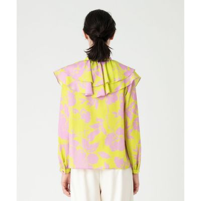【ＬＯＵＬＯＵ　ＷＩＬＬＯＵＧＨＢＹ】ツートンフラワーラッフルブラウス