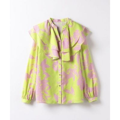 【ＬＯＵＬＯＵ　ＷＩＬＬＯＵＧＨＢＹ】ツートンフラワーラッフルブラウス