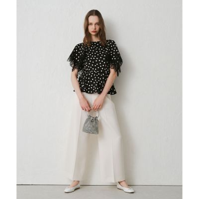 充実の品 LOULOU WILLOUGHBY】サテンドットレース トップス