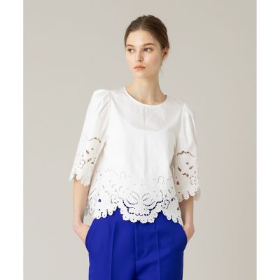 ＜allureville (Women)＞【ＬＯＵＬＯＵ　ＷＩＬＬＯＵＧＨＢＹ】コットンレース刺繍ブラウス