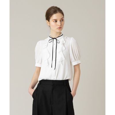 【ＬＯＵＬＯＵ　ＷＩＬＬＯＵＧＨＢＹ】フロントタックラッフル半袖ブラウス