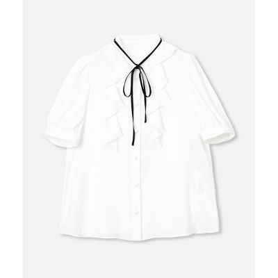 【ＬＯＵＬＯＵ　ＷＩＬＬＯＵＧＨＢＹ】フロントタックラッフル半袖ブラウス