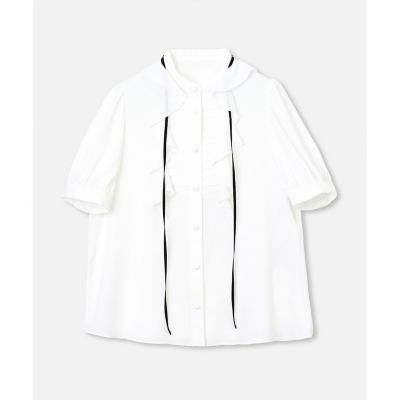【ＬＯＵＬＯＵ　ＷＩＬＬＯＵＧＨＢＹ】フロントタックラッフル半袖ブラウス