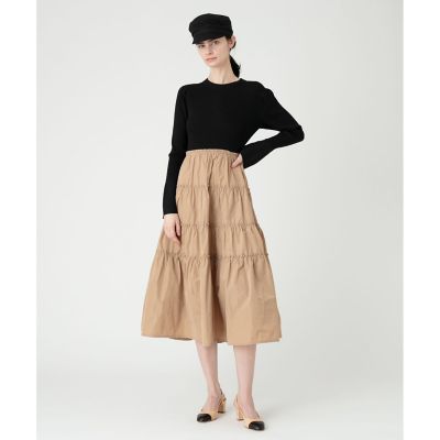 【ＬＯＵＬＯＵ　ＷＩＬＬＯＵＧＨＢＹ】タフタティアードニットワンピース