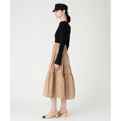 【ＬＯＵＬＯＵ　ＷＩＬＬＯＵＧＨＢＹ】タフタティアードニットワンピース