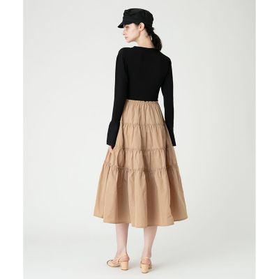 【ＬＯＵＬＯＵ　ＷＩＬＬＯＵＧＨＢＹ】タフタティアードニットワンピース