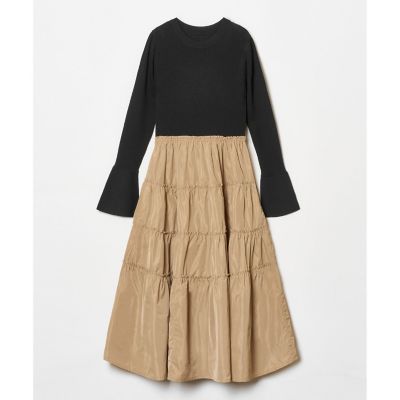 【ＬＯＵＬＯＵ　ＷＩＬＬＯＵＧＨＢＹ】タフタティアードニットワンピース