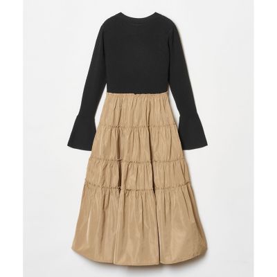 【ＬＯＵＬＯＵ　ＷＩＬＬＯＵＧＨＢＹ】タフタティアードニットワンピース