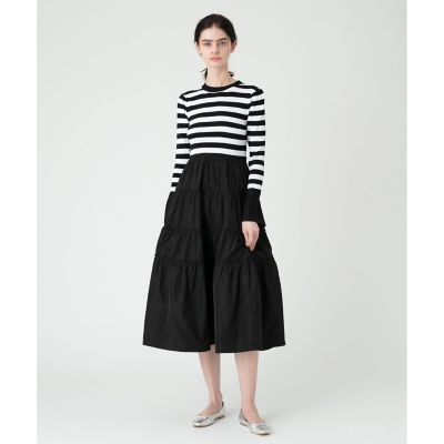 【ＬＯＵＬＯＵ　ＷＩＬＬＯＵＧＨＢＹ】タフタティアードニットワンピース