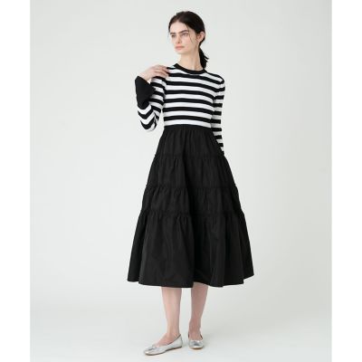 【ＬＯＵＬＯＵ　ＷＩＬＬＯＵＧＨＢＹ】タフタティアードニットワンピース