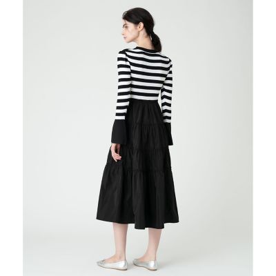 【ＬＯＵＬＯＵ　ＷＩＬＬＯＵＧＨＢＹ】タフタティアードニットワンピース