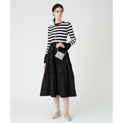 【ＬＯＵＬＯＵ　ＷＩＬＬＯＵＧＨＢＹ】タフタティアードニットワンピース