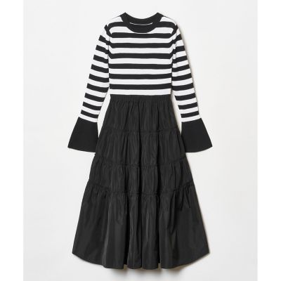 【ＬＯＵＬＯＵ　ＷＩＬＬＯＵＧＨＢＹ】タフタティアードニットワンピース