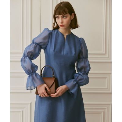 ＜allureville (Women)＞【ＬＯＵＬＯＵ　ＷＩＬＬＯＵＧＨＢＹ】ギャザーシフォンスリーブワンピース