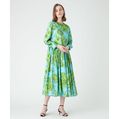 【ＬＯＵＬＯＵ　ＷＩＬＬＯＵＧＨＢＹ】ＲＡＴＴＩフラワープリント衿付きワンピース