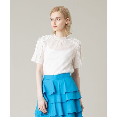 【LOULOU WILLOUGHBY】メッシュフリルプルオーバー LOULOU WILLOUGHBY】ブロードフリルブラウス