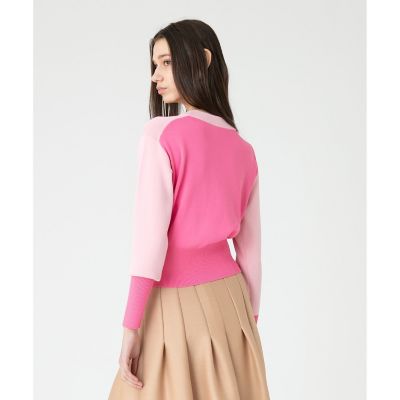 ルルウィルビー Loulou Willoughby 23AW バイカラーモックネックプルオーバー ニット カットソー 2 ベージュ 黒 ブラック LOULOU WILLOUGHBY】バイカラーモックネック