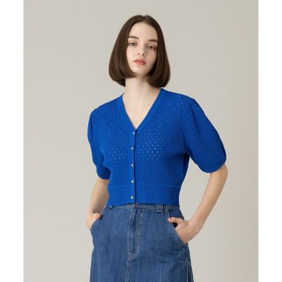 ＜allureville (Women)＞【ＬＯＵＬＯＵ　ＷＩＬＬＯＵＧＨＢＹ】アイレットポインテールカーディガン
