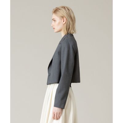 【LOULOU WILLOUGHBY】ルマーノツイルショートジャケット　グレー LOULOU WILLOUGHBY】ルマーノツイルショート
