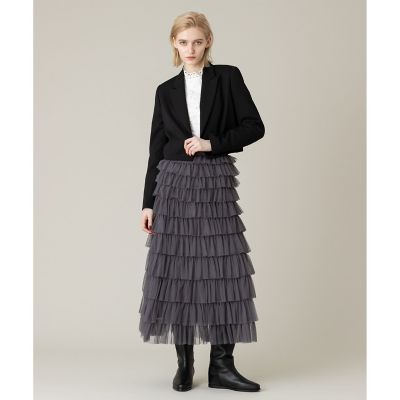 【LOULOU WILLOUGHBY】ルマーノツイルショートジャケット　グレー LOULOU WILLOUGHBY】ルマーノツイルショート