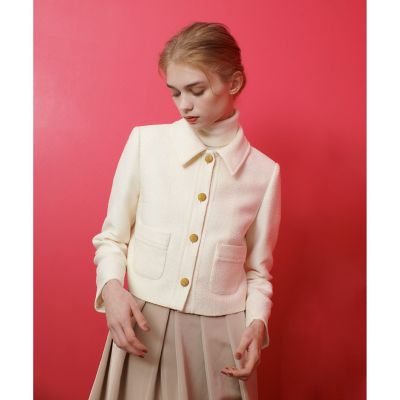 【ＬＯＵＬＯＵ　ＷＩＬＬＯＵＧＨＢＹ】リングツイードステンカラージャケット