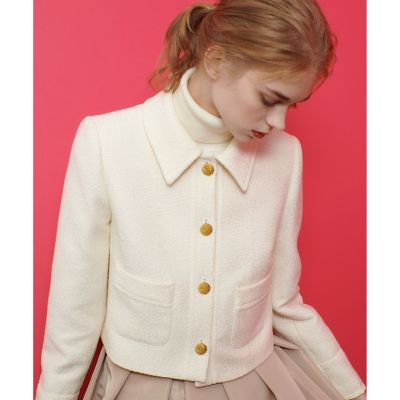 【ＬＯＵＬＯＵ　ＷＩＬＬＯＵＧＨＢＹ】リングツイードステンカラージャケット