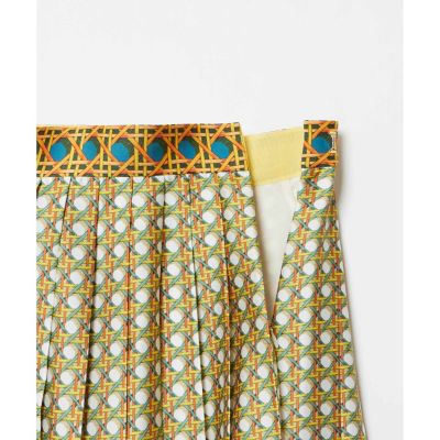 【LOULOU WILLOUGHBY】バスケットプリントプリーツスカート LOULOU WILLOUGHBY】バスケットプリントプリーツスカート