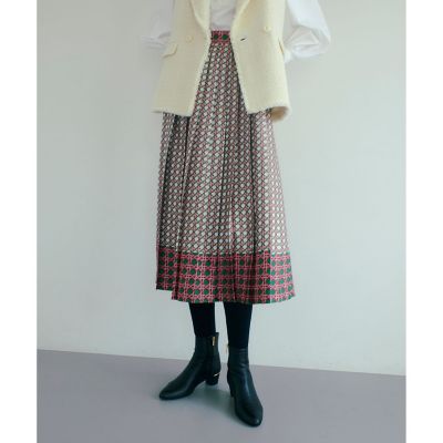 LOULOU WILLOUGHBY】バスケットプリントプリーツ