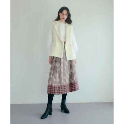 【美品】LOULOU WILLOUGHBY ヨットプリントプリーツスカート LOULOU WILLOUGHBY ヨットプリントプリーツスカート