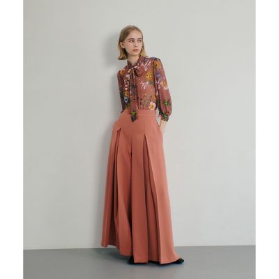 【ＬＯＵＬＯＵ　ＷＩＬＬＯＵＧＨＢＹ】ジョーゼットタックワイドパンツ