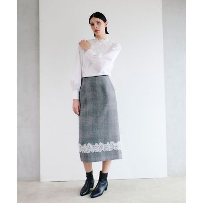 LOULOU WILLOUGHBY】レーストリムブラウス