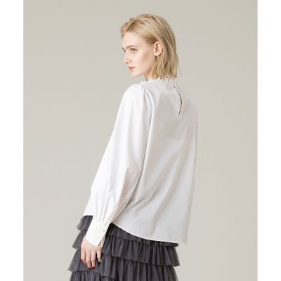 LOULOU WILLOUGHBY】レーストリムブラウス