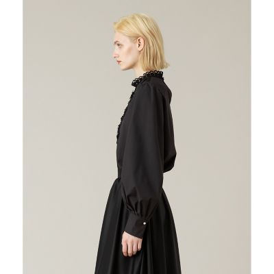 LOULOU WILLOUGHBY】レーストリムブラウス