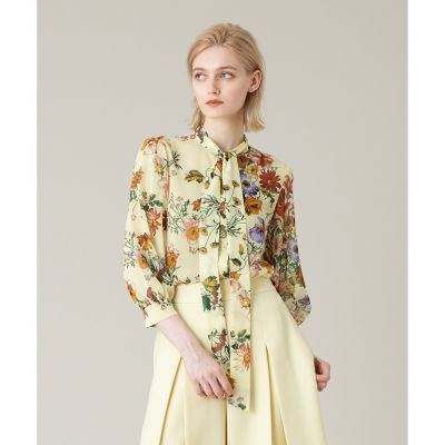 【ＬＯＵＬＯＵ　ＷＩＬＬＯＵＧＨＢＹ】ＲＡＴＴＩシフォンフラワープリントブラウス
