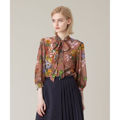 【ＬＯＵＬＯＵ　ＷＩＬＬＯＵＧＨＢＹ】ＲＡＴＴＩシフォンフラワープリントブラウス
